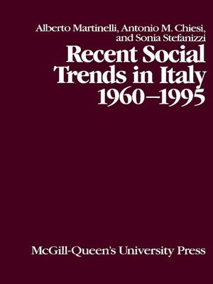 cover image of Recent Social Trends in Italy, 1960-1995
